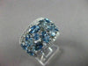 ANTIQUE WIDE 4.87CT DIAMOND & AAA LIGHT BLUE SAPPHIRE 18KT WHITE GOLD RING