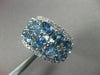 ANTIQUE WIDE 4.87CT DIAMOND & AAA LIGHT BLUE SAPPHIRE 18KT WHITE GOLD RING