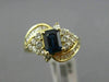 WIDE 1.67CT ROUND & BAGUETTE DIAMOND & SAPPHIRE 14KT YELLOW GOLD ENGAGEMENT RING