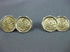 ANTIQUE LARGE 14K YELLOW GOLD OCTAGON HANDCRAFTED DOUBLE SIDED CUFF LINKS #21213