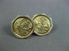 ANTIQUE LARGE 14K YELLOW GOLD OCTAGON HANDCRAFTED DOUBLE SIDED CUFF LINKS #21213