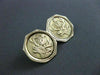 ANTIQUE LARGE 14K YELLOW GOLD OCTAGON HANDCRAFTED DOUBLE SIDED CUFF LINKS #21213