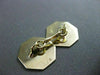 ANTIQUE LARGE 14K YELLOW GOLD OCTAGON HANDCRAFTED DOUBLE SIDED CUFF LINKS #21213
