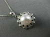 ESTATE LARGE .20CT DIAMOND & SOUTH SEA PEARL 14KT WHITE GOLD FLOWER DROP PENDANT