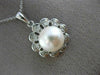 ESTATE LARGE .20CT DIAMOND & SOUTH SEA PEARL 14KT WHITE GOLD FLOWER DROP PENDANT