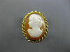 ESTATE 14KT YELLOW GOLD 3D OVAL HANDCRAFTED LADY CAMEO SWIRL ROPE DESIGN RING
