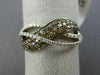 0.59CT WHITE & CHOCOLATE FANCY DIAMOND 14KT YELLOW & BLACK GOLD CRISS CROSS RING