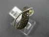0.59CT WHITE & CHOCOLATE FANCY DIAMOND 14KT YELLOW & BLACK GOLD CRISS CROSS RING