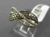 0.59CT WHITE & CHOCOLATE FANCY DIAMOND 14KT YELLOW & BLACK GOLD CRISS CROSS RING