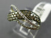 0.59CT WHITE & CHOCOLATE FANCY DIAMOND 14KT YELLOW & BLACK GOLD CRISS CROSS RING