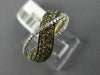 0.59CT WHITE & CHOCOLATE FANCY DIAMOND 14KT YELLOW & BLACK GOLD CRISS CROSS RING
