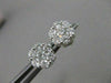 ESTATE .95CT ROUND DIAMOND 14KT WHITE GOLD 3D FLOWER CLUSTER STUD EARRINGS #2468