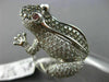 LARGE 5.8CT WHITE & FANCY COLOR DIAMOND & PINK SAPPHIRE 18K WHITE GOLD FROG RING