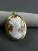 ANTIQUE LARGE 18KT YELLOW GOLD FILIGREE LADY SHELL CAMEO PENDANT & BROOCH #19491