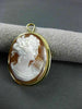 ANTIQUE LARGE 18KT YELLOW GOLD FILIGREE LADY SHELL CAMEO PENDANT & BROOCH #19491