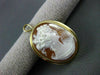 ANTIQUE LARGE 18KT YELLOW GOLD FILIGREE LADY SHELL CAMEO PENDANT & BROOCH #19491