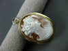 ANTIQUE LARGE 18KT YELLOW GOLD FILIGREE LADY SHELL CAMEO PENDANT & BROOCH #19491