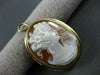 ANTIQUE LARGE 18KT YELLOW GOLD FILIGREE LADY SHELL CAMEO PENDANT & BROOCH #19491
