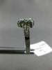 ESTATE WIDE .60CT WHITE & BLUE DIAMOND 14KT WHITE GOLD 3D DOUBLE FLOWER FUN RING