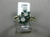 ESTATE WIDE .60CT WHITE & BLUE DIAMOND 14KT WHITE GOLD 3D DOUBLE FLOWER FUN RING