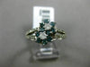 ESTATE WIDE .60CT WHITE & BLUE DIAMOND 14KT WHITE GOLD 3D DOUBLE FLOWER FUN RING