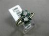 ESTATE WIDE .60CT WHITE & BLUE DIAMOND 14KT WHITE GOLD 3D DOUBLE FLOWER FUN RING