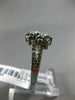 ESTATE WIDE .60CT WHITE & BLUE DIAMOND 14KT WHITE GOLD 3D DOUBLE FLOWER FUN RING