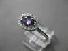 ANTIQUE 1.30CT DIAMOND & AAA AMETHYST 14KT WHITE GOLD 3D OVAL CABACHON FUN RING