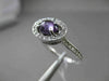 ANTIQUE 1.30CT DIAMOND & AAA AMETHYST 14KT WHITE GOLD 3D OVAL CABACHON FUN RING
