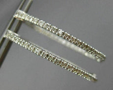 ESTATE .72CT DIAMOND 14K WHITE GOLD OVAL DOUBLE SIDED FILIGREE HOOP EARRINGS