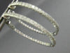 ESTATE .72CT DIAMOND 14K WHITE GOLD OVAL DOUBLE SIDED FILIGREE HOOP EARRINGS