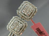 LARGE 2.40CT ROUND BAGUETTE & PRINCESS DIAMOND 18KT WHITE GOLD 3D STUD EARRINGS
