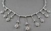 ANTIQUE 2.0CT DIAMOND 18KT WHITE GOLD DROP MULTI FLOWER ETOILE NECKLACE 17" LONG