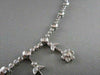 ANTIQUE 2.0CT DIAMOND 18KT WHITE GOLD DROP MULTI FLOWER ETOILE NECKLACE 17" LONG