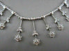 ANTIQUE 2.0CT DIAMOND 18KT WHITE GOLD DROP MULTI FLOWER ETOILE NECKLACE 17" LONG