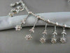 ANTIQUE 2.0CT DIAMOND 18KT WHITE GOLD DROP MULTI FLOWER ETOILE NECKLACE 17" LONG