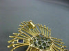 ANTIQUE LARGE OLD MINE DIAMOND & SAPPHIRE 18K YELLOW GOLD PIN / PENDANT #20615