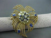 ANTIQUE LARGE OLD MINE DIAMOND & SAPPHIRE 18K YELLOW GOLD PIN / PENDANT #20615