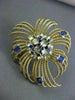 ANTIQUE LARGE OLD MINE DIAMOND & SAPPHIRE 18K YELLOW GOLD PIN / PENDANT #20615