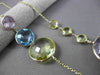 ANTIQUE EXTRA LONG 55.0C MULTI FACET & GEM BY THE YARD 14KT YELLOW GOLD NECKLACE