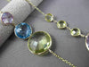 ANTIQUE EXTRA LONG 55.0C MULTI FACET & GEM BY THE YARD 14KT YELLOW GOLD NECKLACE