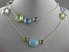 ANTIQUE EXTRA LONG 55.0C MULTI FACET & GEM BY THE YARD 14KT YELLOW GOLD NECKLACE