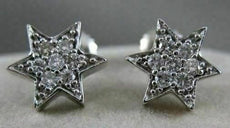 ANTIQUE .50CTW DIAMOND STAR CLUSTER 14K WHITE GOLD POST EARRINGS FG VVS/VS #5272