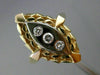 ANTIQUE .10CT DIAMOND 14KT WHITE & YELLOW GOLD 3 STONE ETOILE FLORAL RING #21030