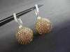 ANTIQUE 5.16CT DIAMOND 18KT TWO TONE GOLD FILIGREE DOUBLE SIDED HANGING EARRINGS