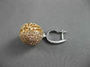 ANTIQUE 5.16CT DIAMOND 18KT TWO TONE GOLD FILIGREE DOUBLE SIDED HANGING EARRINGS