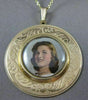 ANTIQUE LARGE 14KT YELLOW GOLD VICTORIAN FILIGREE PENDANT WITH PICTURE #22516