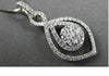 ANTIQUE .70CT DIAMOND 18KT WHITE GOLD FLOWER INFINITY DROP PENDANT & CHAIN