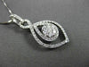 ANTIQUE .70CT DIAMOND 18KT WHITE GOLD FLOWER INFINITY DROP PENDANT & CHAIN