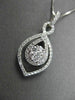 ANTIQUE .70CT DIAMOND 18KT WHITE GOLD FLOWER INFINITY DROP PENDANT & CHAIN
